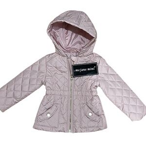 NWT Me Jane Mini Girl’s Hooded Quilted Jacket Size 24 months Light Pink